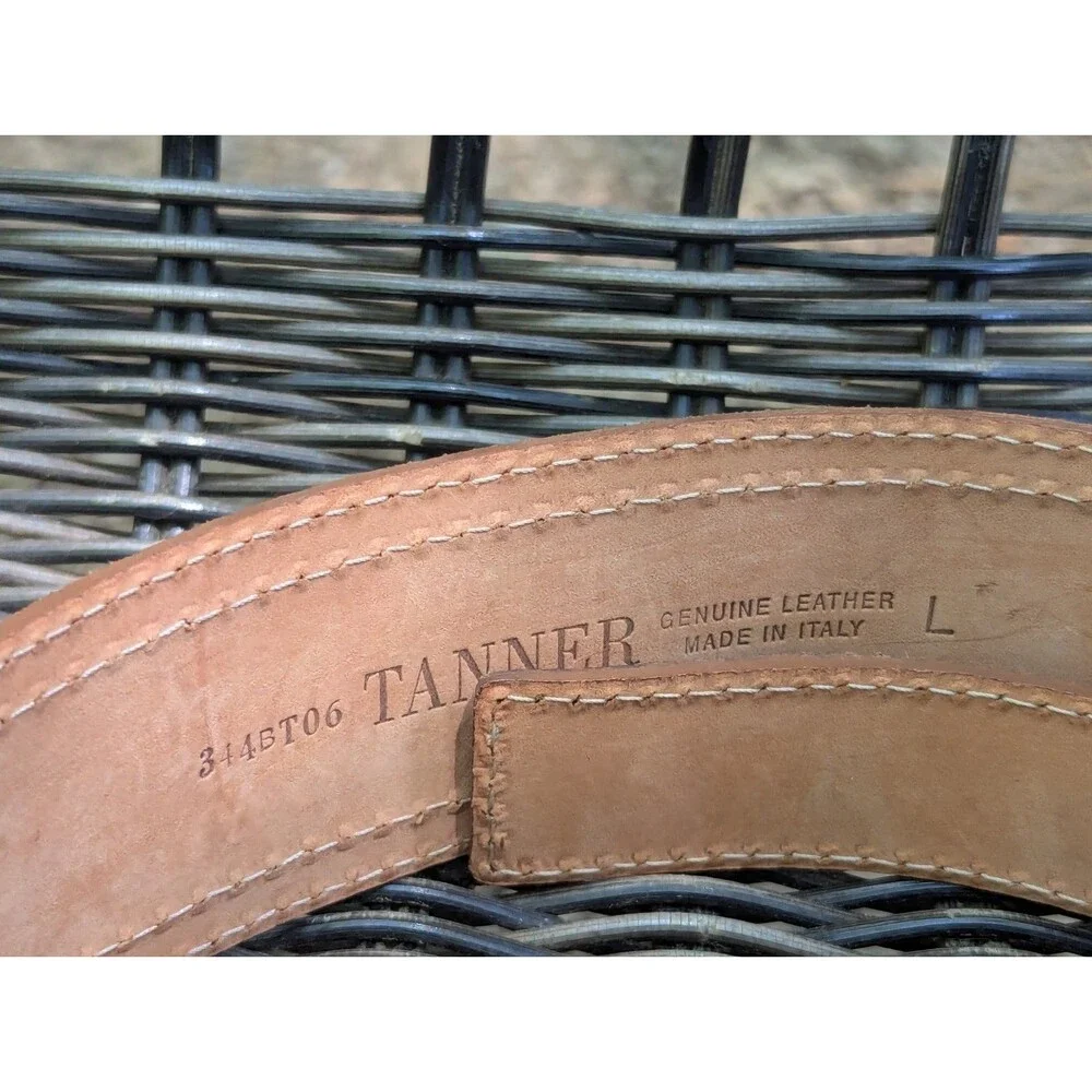 Vintage TANNER Italy Brown Suede Leather Knot Tie Accent Belt Size Large 37